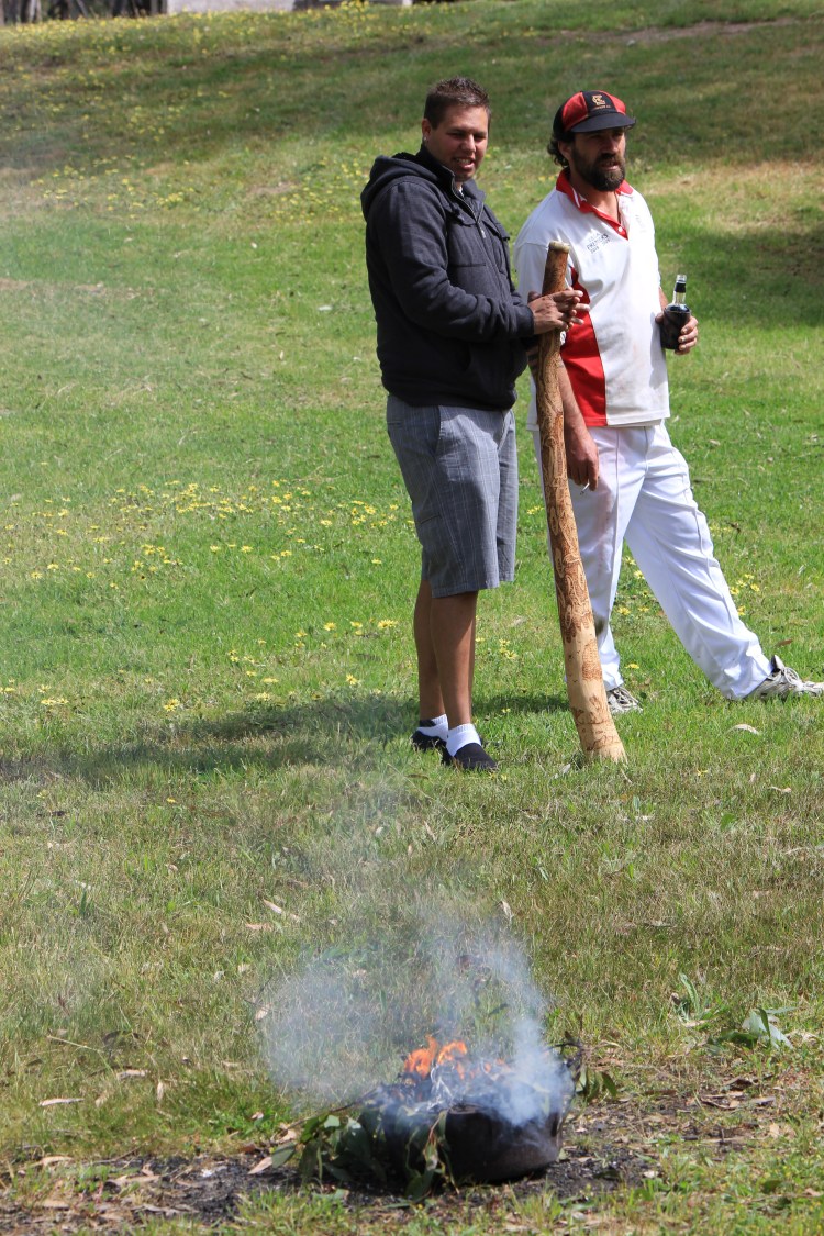 Sonny Secombe at the Welcome to Country Smoking Ceremony